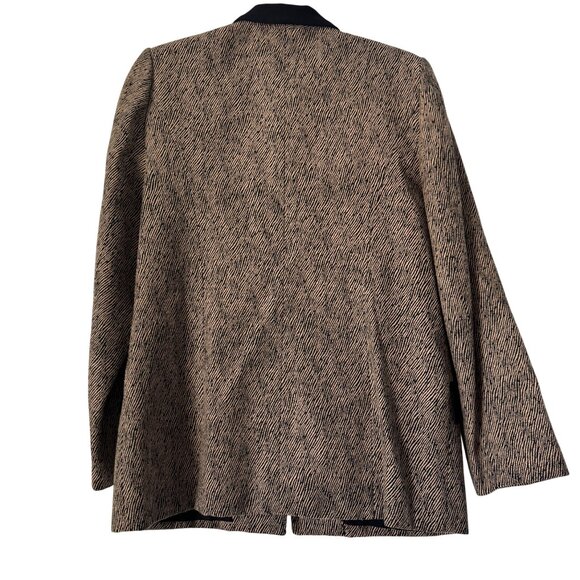 Vintage Veleno New York Women's Blazer Jacket Brown Black Made In USA, Size S - Picture 2 of 10